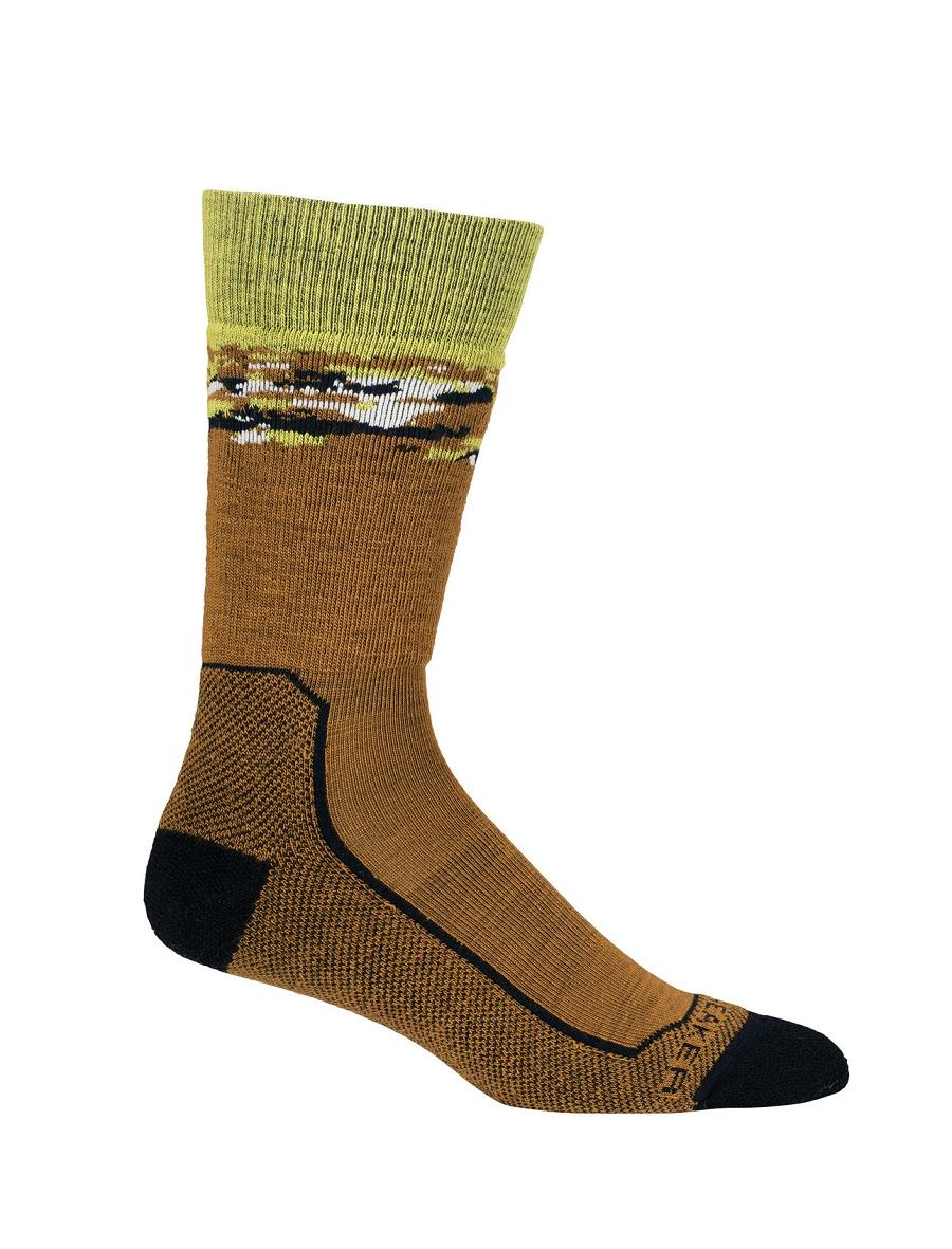 Clove / Black Men's Icebreaker Merino Hike+ Medium Crew Sedimentary Socks | USA 1003QMAZ